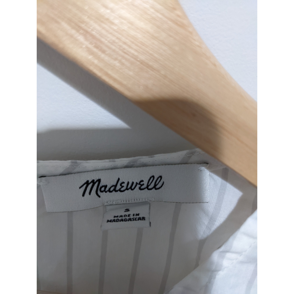 Madewell White Ruffle Tiered Sleeve Top Size Small - Picture 3 of 6